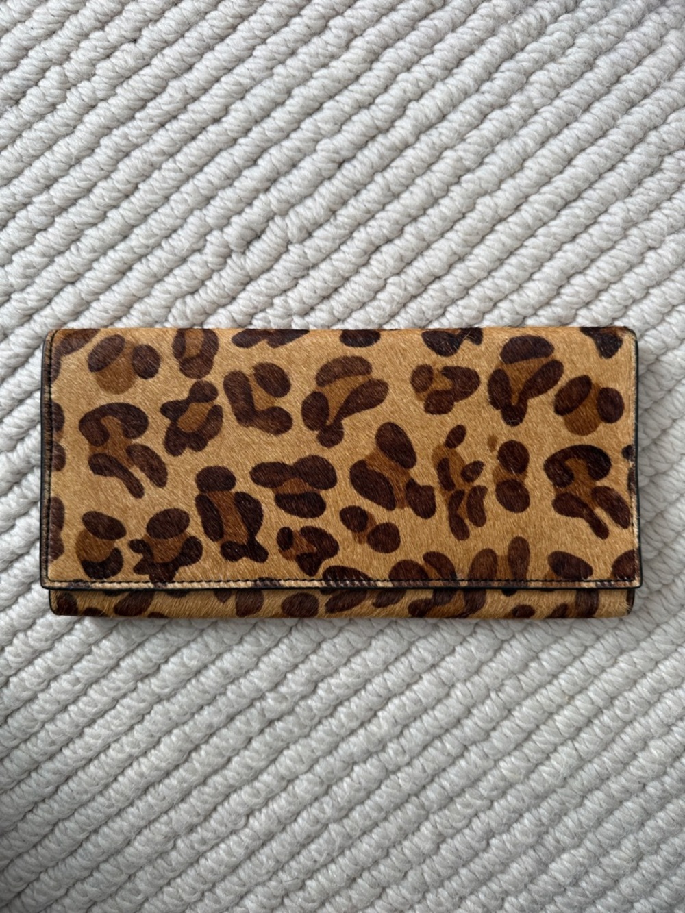 Club Monaco leopard calf hair clutch